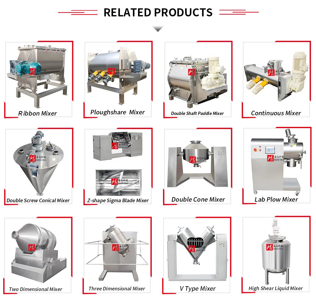 Industrial Horizontal Pharmacutical/Chemical Dry Powder Spices Double Spiral Ribbon Paddle Plough Blender Food Drink Feed Mixer/Mixing Machine